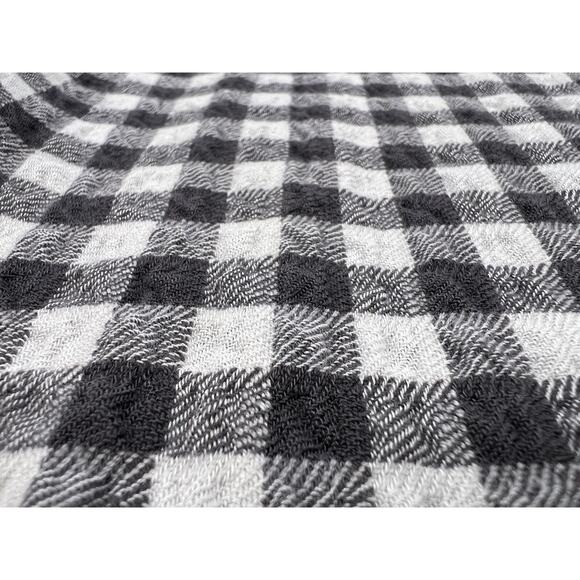 Anthropologie Isadora Button Back Shirt XS Black White Gingham Soft Flannel - Picture 6 of 9